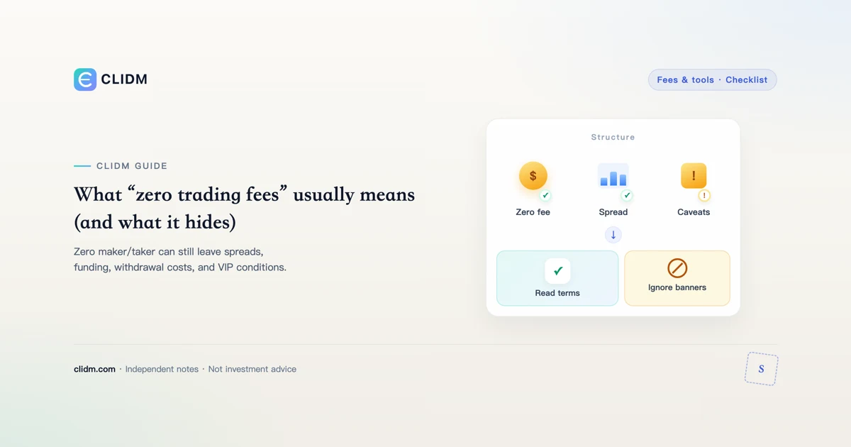 What “zero trading fees” usually means (and what it hides)