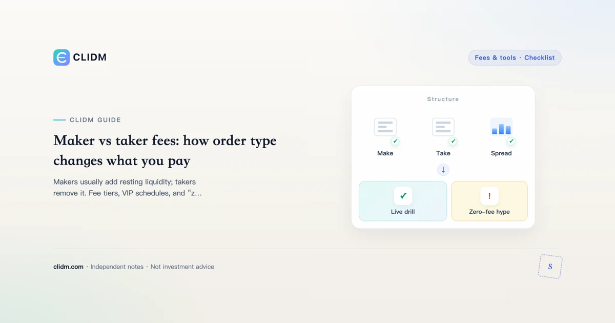 Maker vs taker fees: how order type changes what you pay