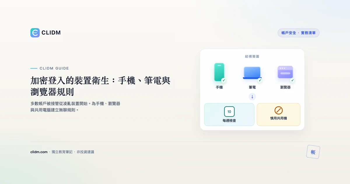 加密登入的裝置衛生：手機、筆電與瀏覽器規則
