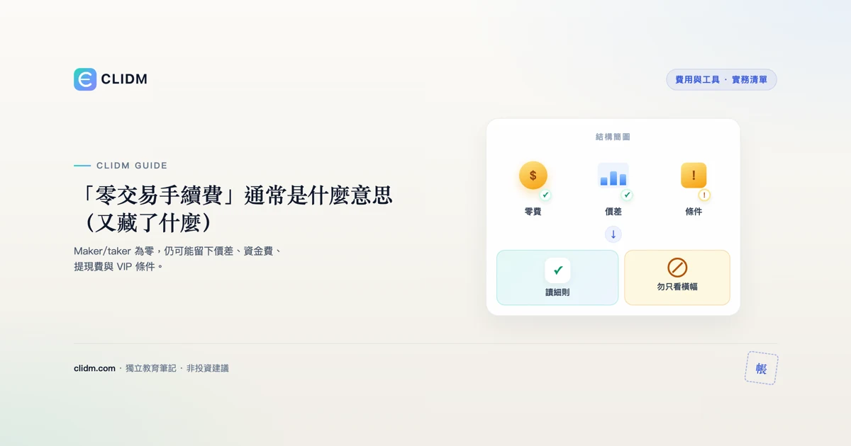 「零交易手續費」通常是什麼意思（又藏了什麼）