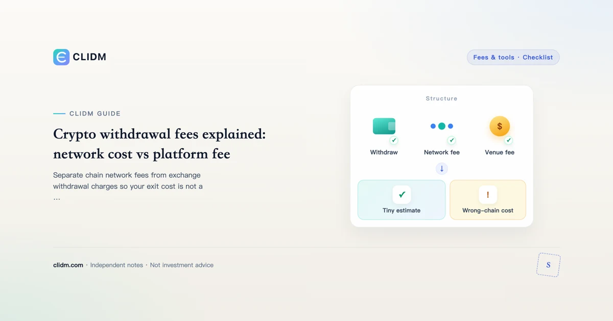 Crypto withdrawal fees explained: network cost vs platform fee