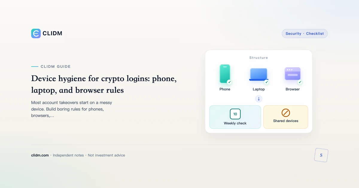 Device hygiene for crypto logins: phone, laptop, and browser rules
