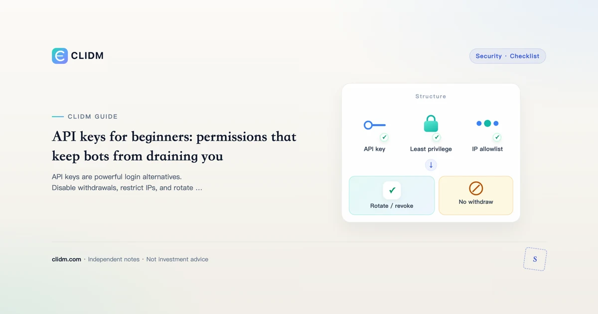 API keys for beginners: permissions that keep bots from draining you